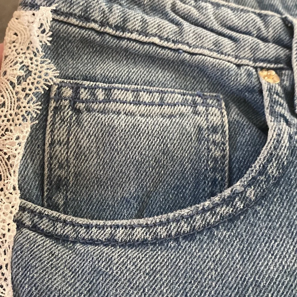 NWOT Blumarine Blue Lace Trim Distressed Skinny Jeans💙🤍💙 - Picture 5 of 13